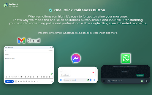 Polite It  from Chrome web store to be run with OffiDocs Chromium online