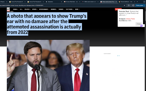 Political Truth Detector  from Chrome web store to be run with OffiDocs Chromium online