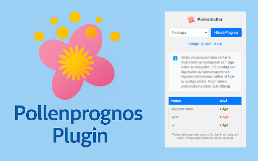 Pollenprognos Plugin  from Chrome web store to be run with OffiDocs Chromium online