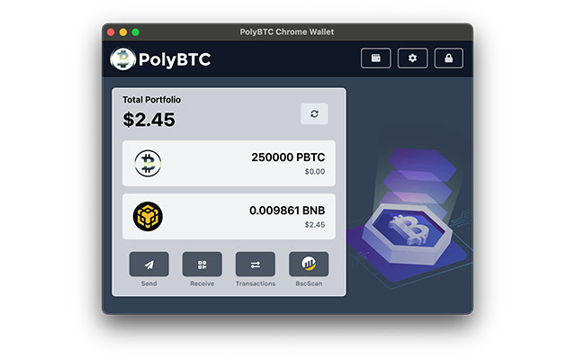 PolyBTC Wallet  from Chrome web store to be run with OffiDocs Chromium online