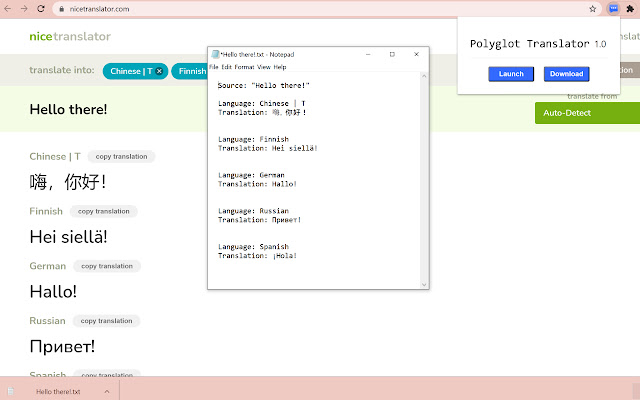 Polyglot Translator  from Chrome web store to be run with OffiDocs Chromium online