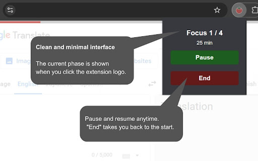 Pomodoro Bar  from Chrome web store to be run with OffiDocs Chromium online