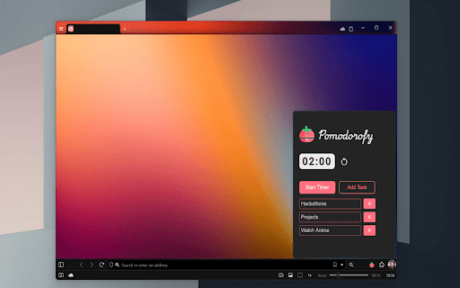 Pomodorofy  from Chrome web store to be run with OffiDocs Chromium online