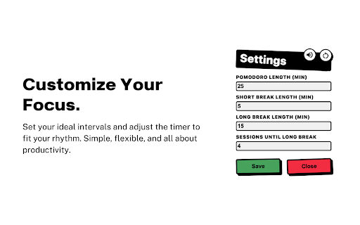 Pomodur – Brutally Simple Pomodoro Focus Timer  from Chrome web store to be run with OffiDocs Chromium online