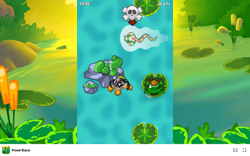 Pond Race Game How quickly can you guide your frog across the pond?  from Chrome web store to be run with OffiDocs Chromium online