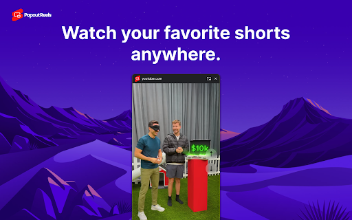 Popout Shorts  from Chrome web store to be run with OffiDocs Chromium online