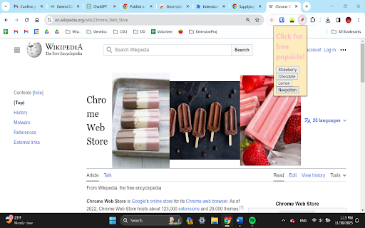 Popsicle Oclock  from Chrome web store to be run with OffiDocs Chromium online