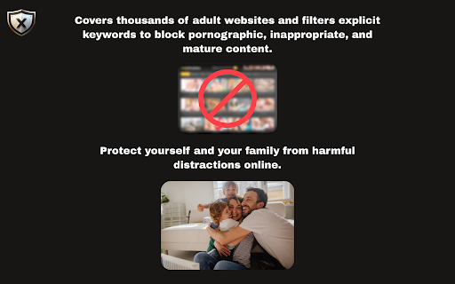 Porn / Adult Blocker, Block Sites XShield  from Chrome web store to be run with OffiDocs Chromium online