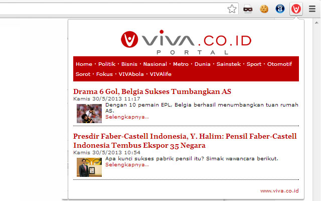 Portal VIVA.co.id  from Chrome web store to be run with OffiDocs Chromium online