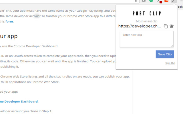 PortClip  from Chrome web store to be run with OffiDocs Chromium online