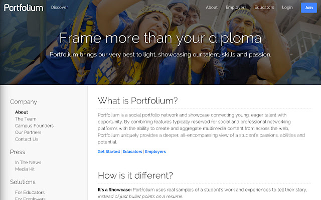 Portfolium Free Digital Portfolio Builder  from Chrome web store to be run with OffiDocs Chromium online