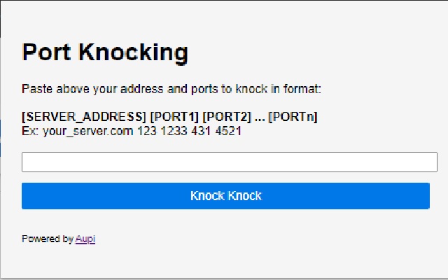 Port Knocking  from Chrome web store to be run with OffiDocs Chromium online