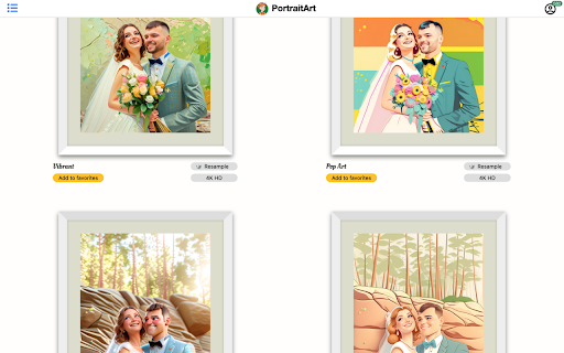 PortraitArt.app Quick Access  from Chrome web store to be run with OffiDocs Chromium online