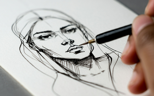 Portrait drawing  from Chrome web store to be run with OffiDocs Chromium online
