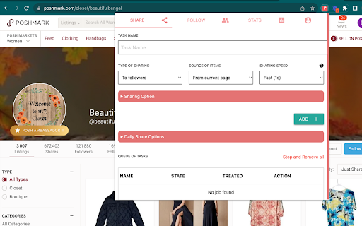 Poshmark Assistant  from Chrome web store to be run with OffiDocs Chromium online