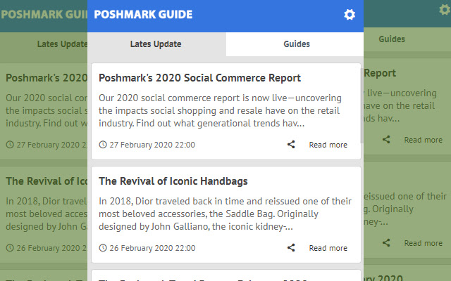 Poshmark Latest News Update  from Chrome web store to be run with OffiDocs Chromium online