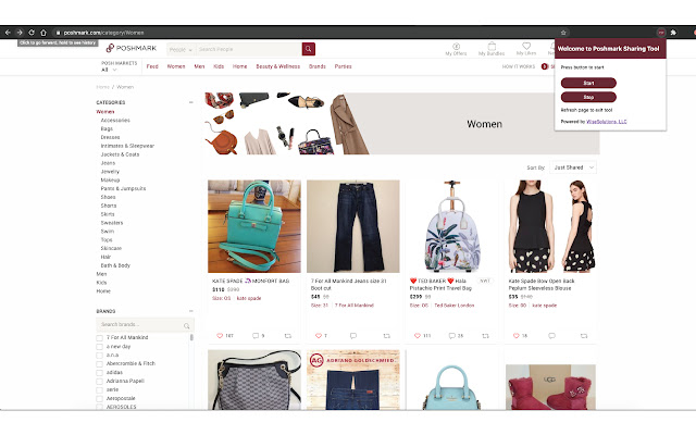 Poshmark Sharing Tool  from Chrome web store to be run with OffiDocs Chromium online