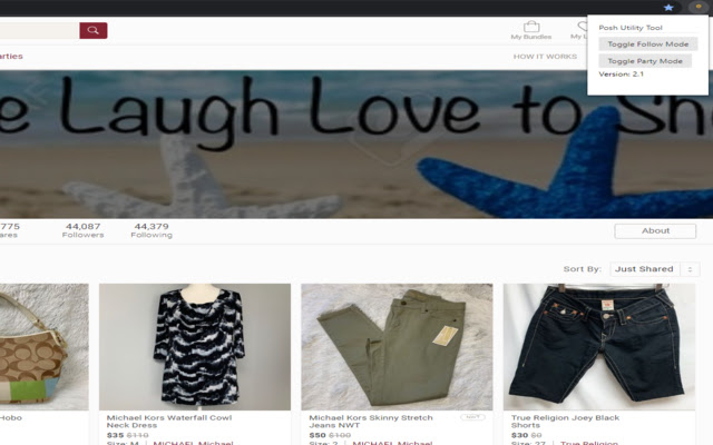 Poshmark Utility Belt  from Chrome web store to be run with OffiDocs Chromium online
