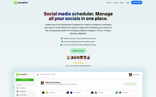 PostCraftAI  from Chrome web store to be run with OffiDocs Chromium online