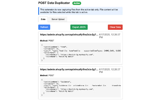 POST Data Duplicator  from Chrome web store to be run with OffiDocs Chromium online