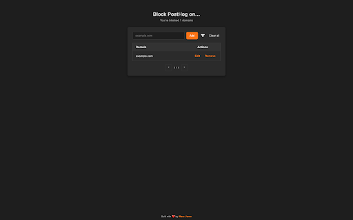 PostHog Self Blocker  from Chrome web store to be run with OffiDocs Chromium online