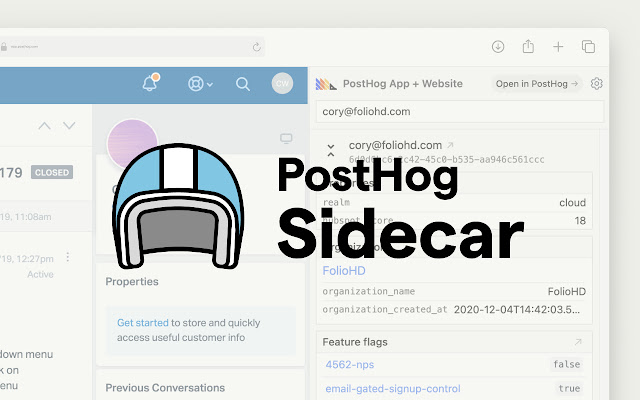 PostHog Sidecar  from Chrome web store to be run with OffiDocs Chromium online