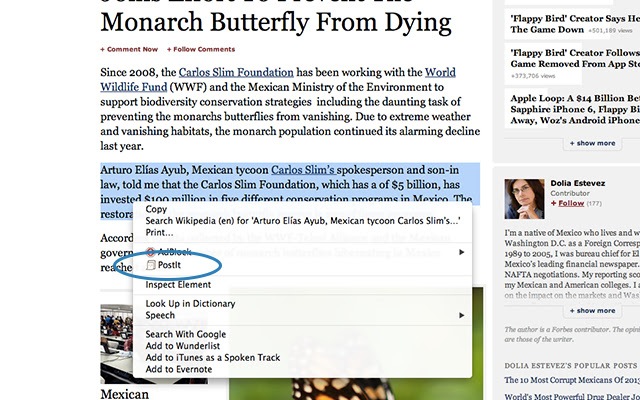 Postit  from Chrome web store to be run with OffiDocs Chromium online