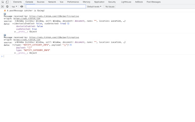 postMessage catcher  from Chrome web store to be run with OffiDocs Chromium online