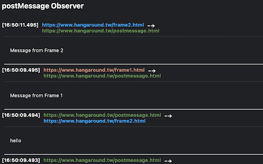 postMessageObserver  from Chrome web store to be run with OffiDocs Chromium online