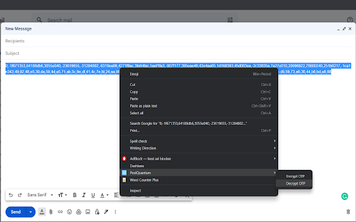 PostQuantum  from Chrome web store to be run with OffiDocs Chromium online