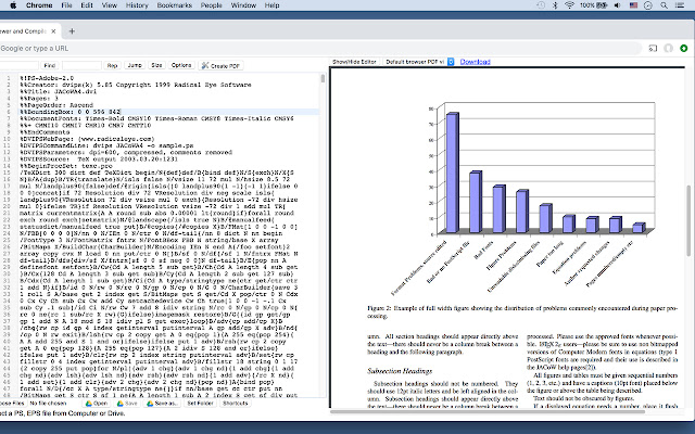 Visualizador e compilador PostScript da loja virtual do Chrome para ser executado com OffiDocs Chromium online