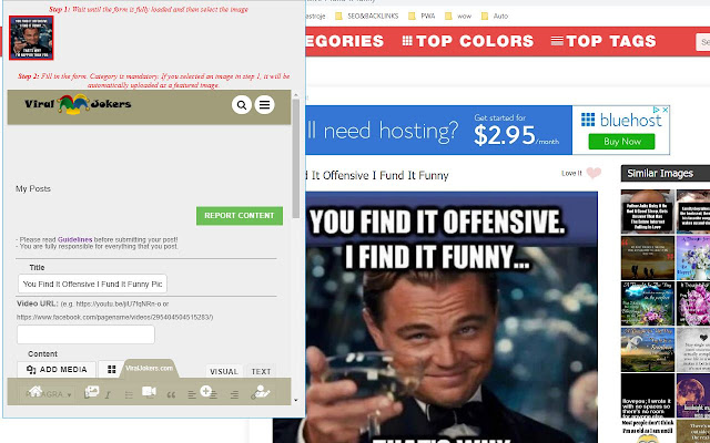 Post to ViralJokers.com  from Chrome web store to be run with OffiDocs Chromium online