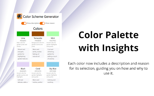 Powerful Color Scheme Generator!  from Chrome web store to be run with OffiDocs Chromium online