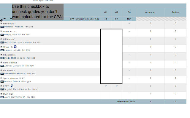 PowerSchool Grade Calculator  from Chrome web store to be run with OffiDocs Chromium online