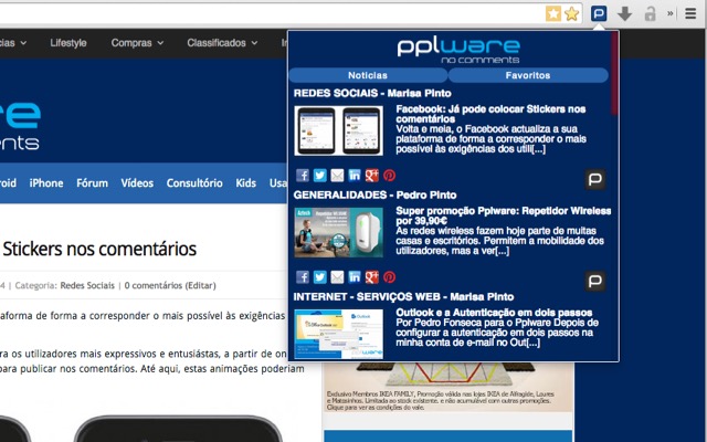 Pplware  from Chrome web store to be run with OffiDocs Chromium online