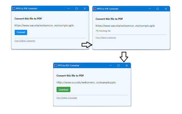 PPTX to PDF Converter  from Chrome web store to be run with OffiDocs Chromium online