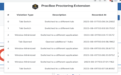 Pracbee Exam Proctoring  from Chrome web store to be run with OffiDocs Chromium online