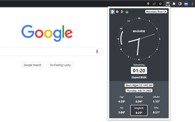 Prayer Times Chrome Extension  from Chrome web store to be run with OffiDocs Chromium online
