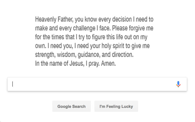 Pray for GODs guidance in a Google search  from Chrome web store to be run with OffiDocs Chromium online