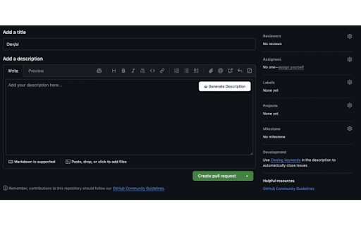 PR Description Generator  from Chrome web store to be run with OffiDocs Chromium online