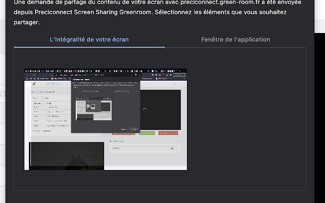 Preciconnect Screen Sharing Greenroom  from Chrome web store to be run with OffiDocs Chromium online