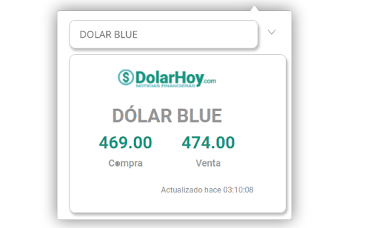 Precio actual del dolar  from Chrome web store to be run with OffiDocs Chromium online
