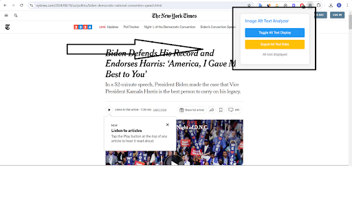 Premium Image Alt Text Analyzer  from Chrome web store to be run with OffiDocs Chromium online
