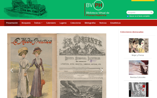Prensa Histórica  from Chrome web store to be run with OffiDocs Chromium online