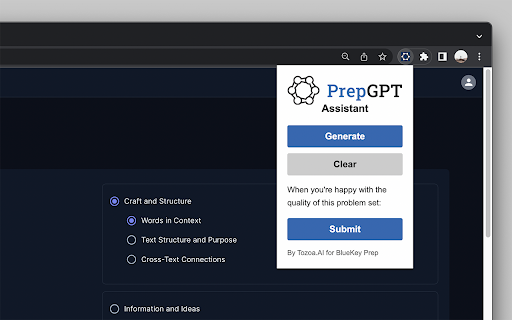 PrepGPT Asssistant  from Chrome web store to be run with OffiDocs Chromium online
