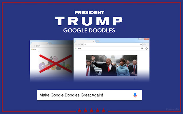 President Trump Google Doodles  from Chrome web store to be run with OffiDocs Chromium online
