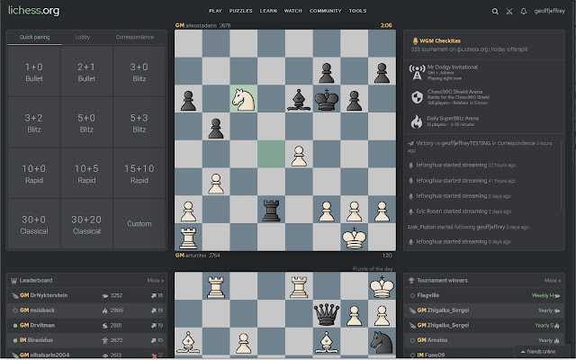 Prettier Lichess  from Chrome web store to be run with OffiDocs Chromium online