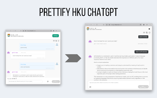 Prettify HKU ChatGPT  from Chrome web store to be run with OffiDocs Chromium online