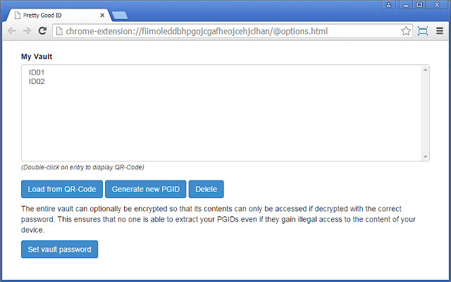 Pretty Good ID  from Chrome web store to be run with OffiDocs Chromium online