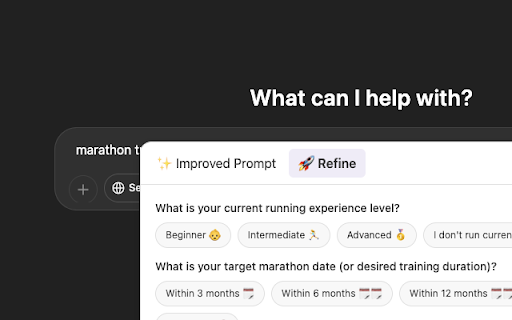 PrettyPrompt  from Chrome web store to be run with OffiDocs Chromium online